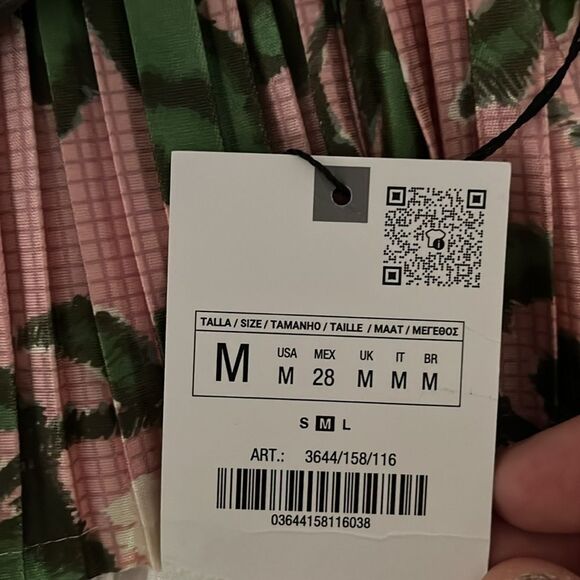 Zara Printed Pleated Multi Print Floral Contemporary Feminine Cottage Core Dress - Picture 16 of 16